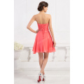 Grace Karin Strapless Chiffon simples e curtos padrões de vestido de baile rosa de melancia CL6297